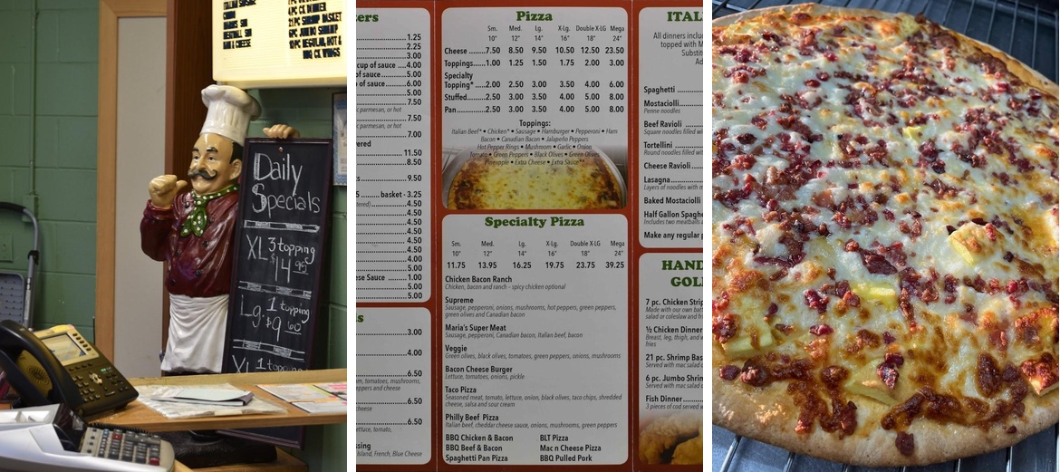 Maria's Pizza Menu